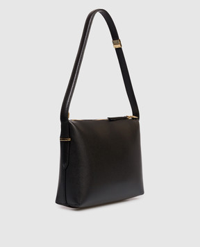 Toteme Черная кожаная сумка Bevel с принтом логотипа 253WAL0090LE0025