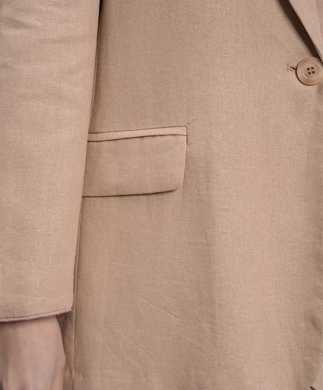 Twinset Бежевий жакет з льоном 261TF2020 зображення 5