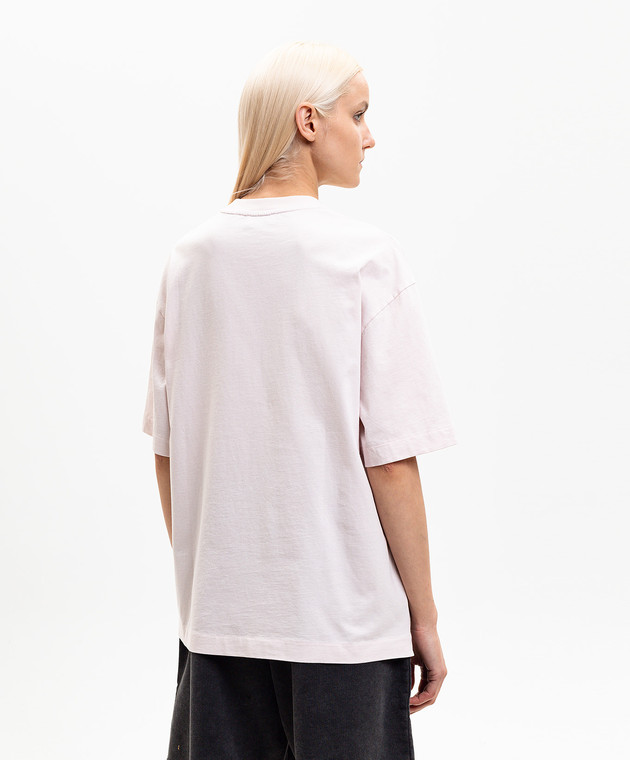 Off-White Рожева футболка з принтом логотипа 44MAA120S26J00U зображення 4