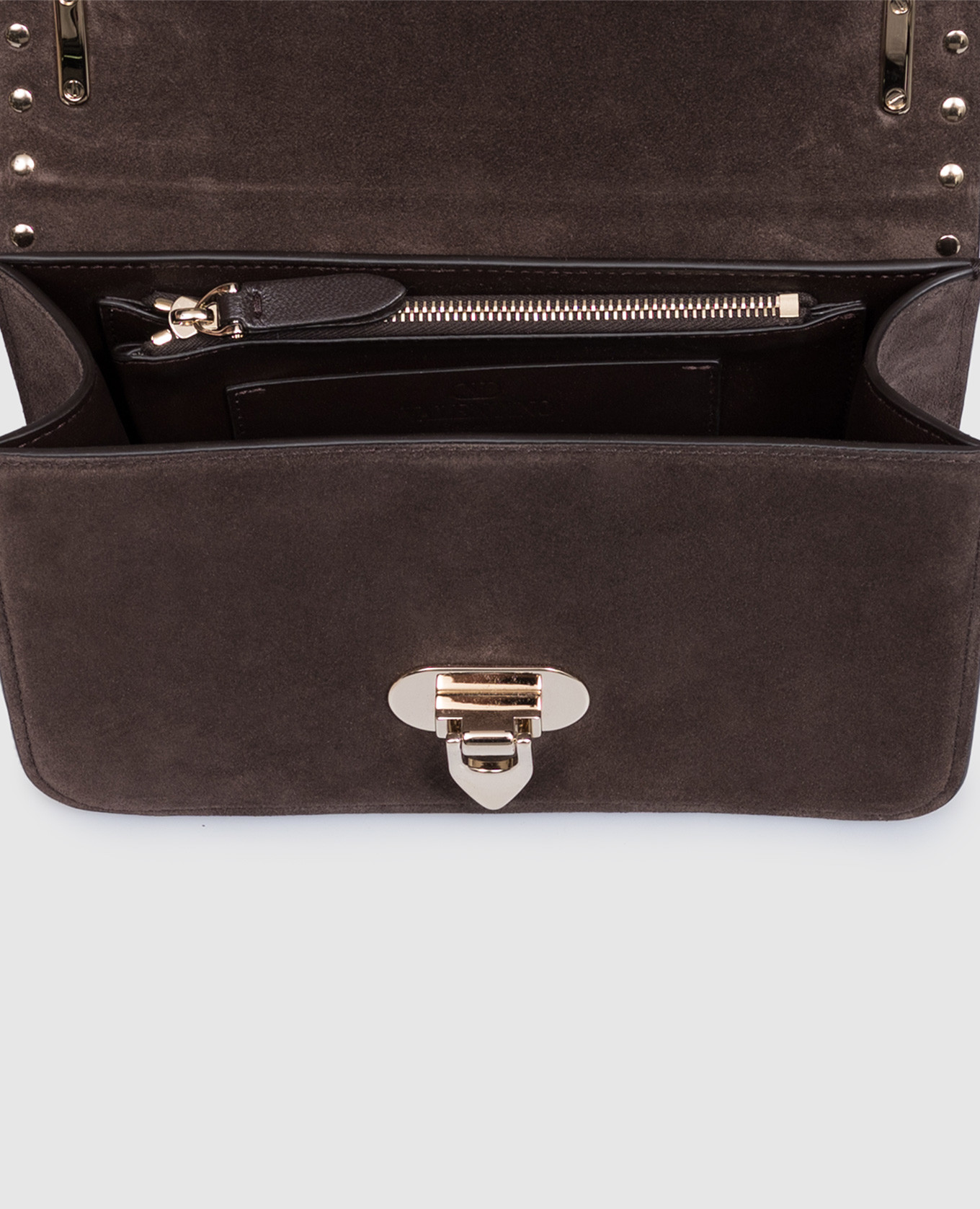 Valentino Коричнева замшева сумка Rockstud 9W2B0T76KQQ зображення 6