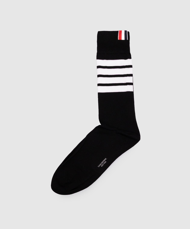 Thom Browne Черные носки с брендовыми полосками MAS023B01690 изображение 2