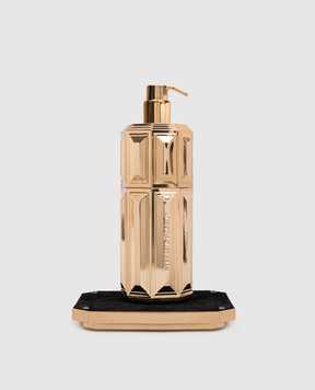Stefano Ricci Золотистий дозатор для рідкого мила з підставкою SRDISPTRAYPMMA