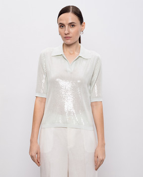 Twinset Зелене поло з паєтками 261TP3300