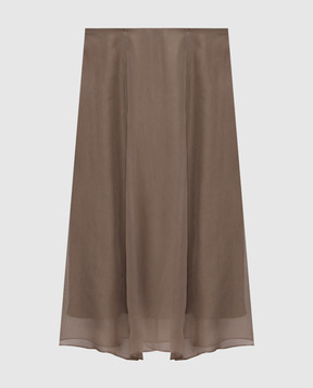 Brunello Cucinelli Коричнева спідниця із шовку MF940G3877