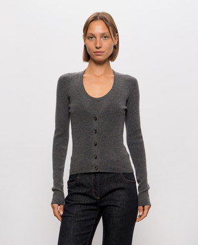 Brunello Cucinelli Сірий кардиган з кашеміром M9A822206
