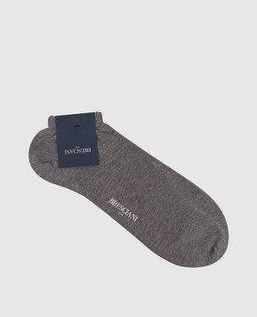 Bresciani Сірі короткі меланжеві шкарпетки з бавовни MP009RI0006BR