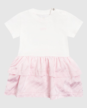 Off-White Дитяча рожева сукня з оборками 44GXU004S26J001