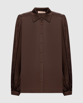 Twinset Коричневые блузки в узоре 262TT2490