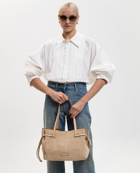 Gianni Chiarini Бежева замшева сумка-тоут Violette BS11285CMPL