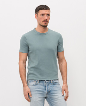 Tom Ford Футболка зеленого кольору з нашивкою логотипа T4M081040