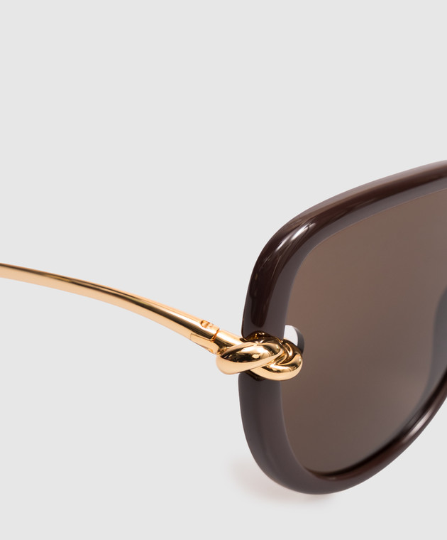 Bottega Veneta Коричневые солнцезащитные очки Knot A002JCVBL80 изображение 4