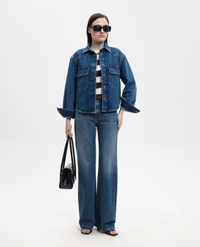 Solotre Синие джинсы с эффектом потертости M1AB0145