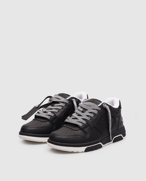 Off-White Черные кожаные кроссовки Out Of Office с логотипом OWIA259F25LEA006