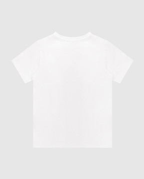 Balmain Дитяча біла футболка з принтом логотипа BY8Q21Z36721214