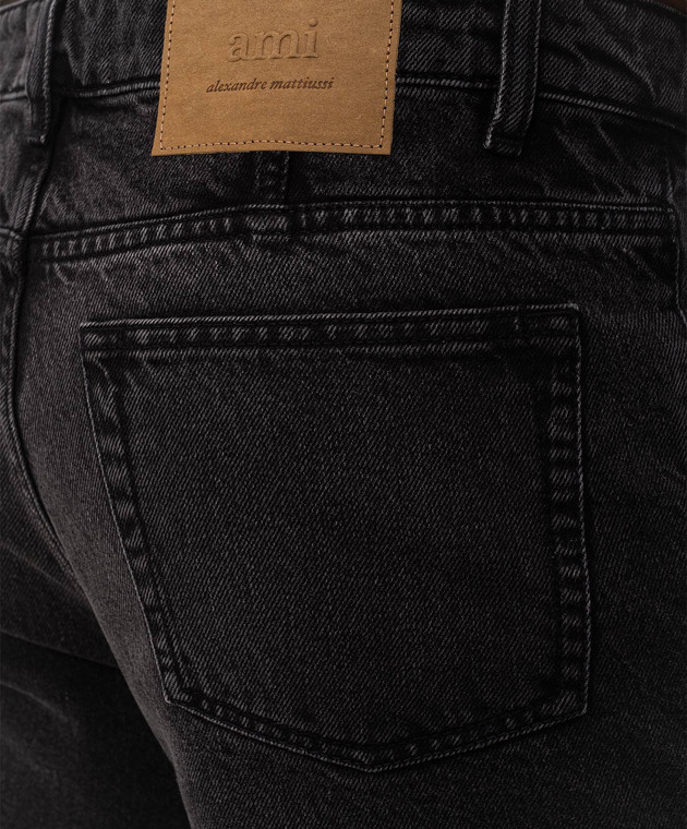 Ami Paris Темно-серые джинсы с логотипом патча HTR103DE0124 изображение 5