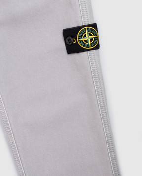 Stone Island Дитячі сірі штани з патчем логотипа L2S163100002S010414