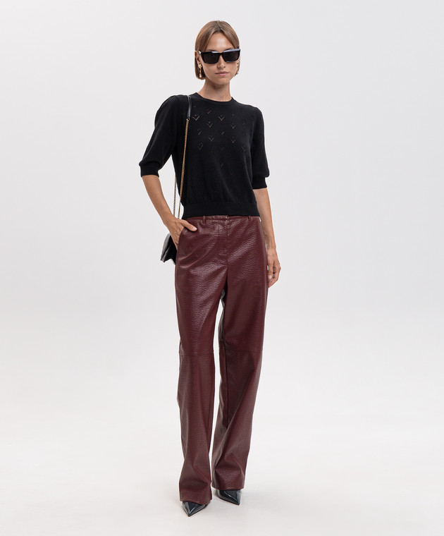 Twinset Черный топ с кашемиром 262TP3020 изображение 2