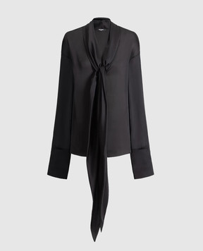 Balmain Чорна блуза із шовку HF1HS490SB04