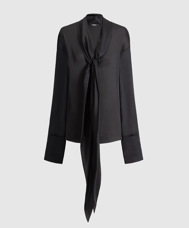 Balmain Чорна блуза із шовку HF1HS490SB04
