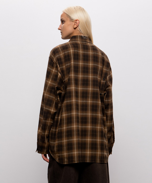 Juun.j Коричнева сорочка в клітинку JW6964W04D зображення 4