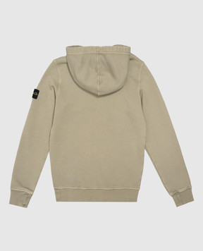 Stone Island Дитяче худі кольору хакі з патчем логотипа L2S166100008S04251012