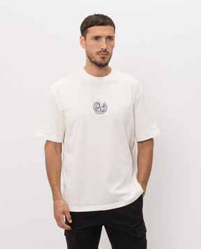 Stone Island Футболка цвета айвори с принтом логотип логотип L2S152100001S0533