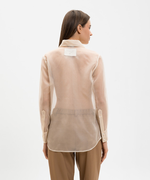Marco Pescarolo Бежевая блуза из шелка Artemide ARTEMIDED5388 изображение 4