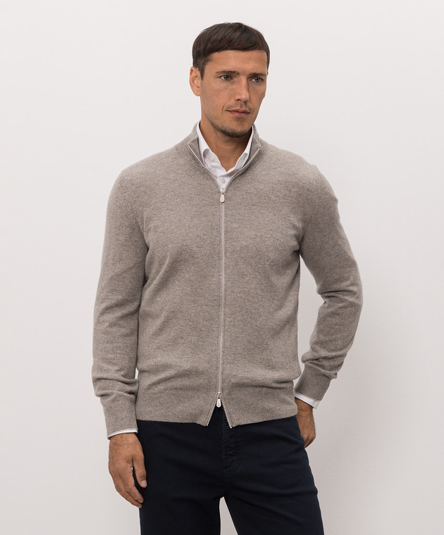 Brunello Cucinelli Кардиган бежевого цвета из кашемира M2200106 изображение 3