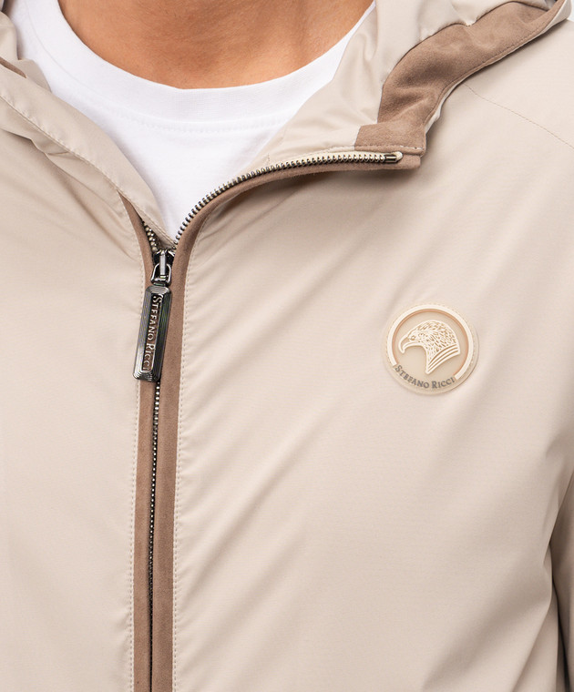 Stefano Ricci Бежевая ветровка M6J6100040PL001H изображение 5