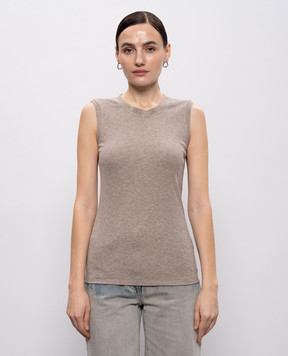 Peserico Бежевый топ с люрексом A08700J002351