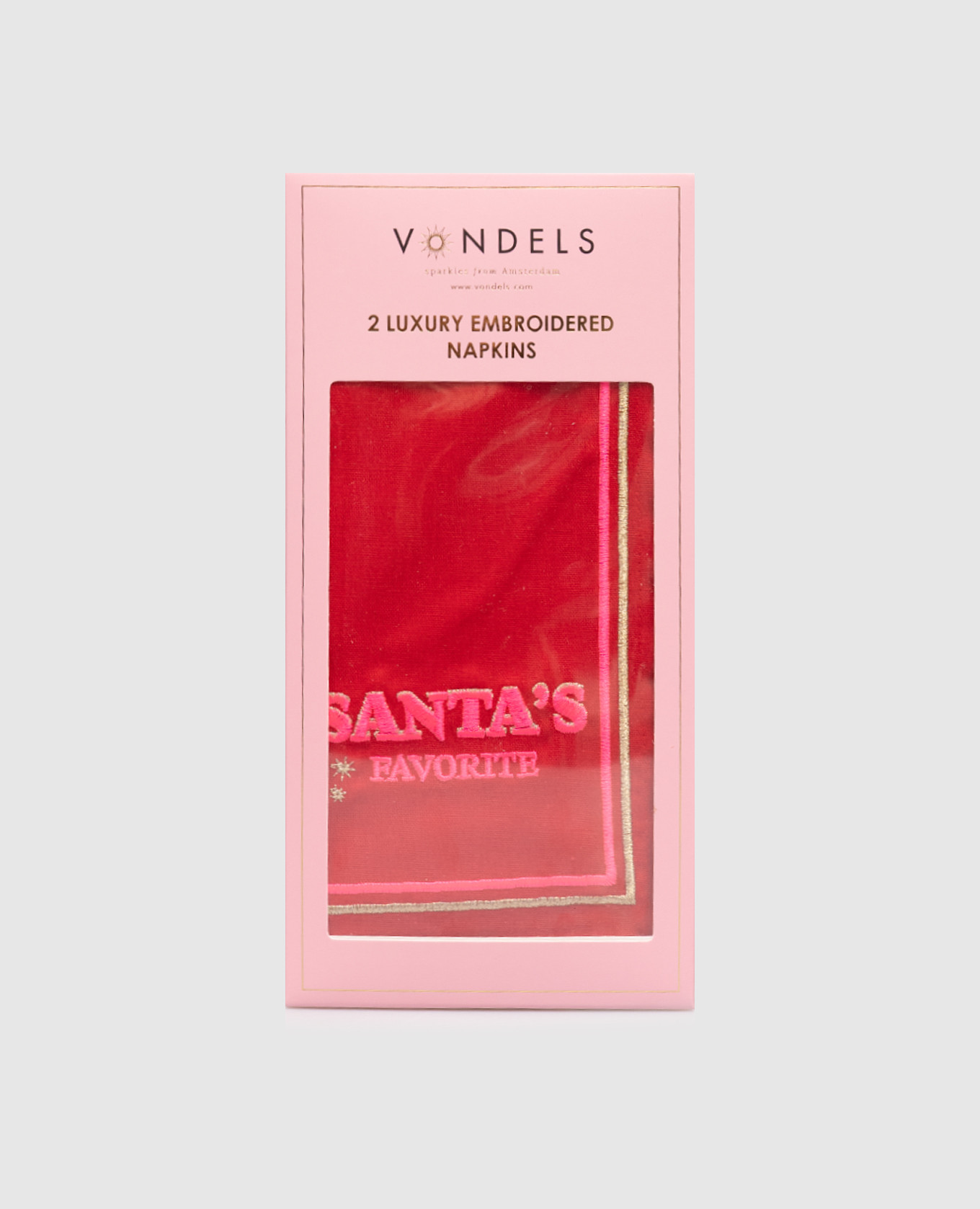 

Набор красных сервировочных салфеток SANTA'S FAVORITE с льном, Красный, Салфетки