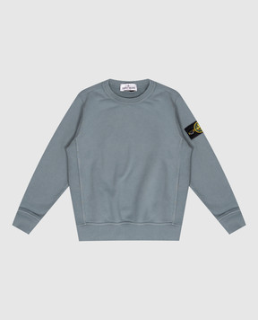 Stone Island Дитячий синій світшот з патчем логотипа L2S166100001S0A2014