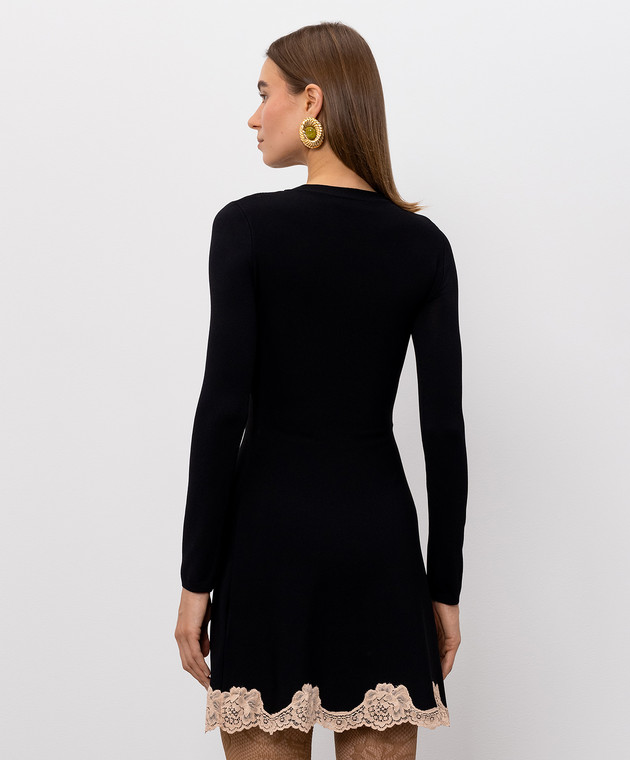 Valentino Черное платье с кружевом 9B3KD16BAE6 изображение 4