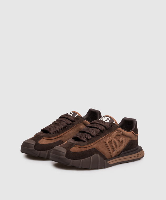 Dolce&Gabbana Коричневые замшевые кроссовки Dg Athletic CS2384A0836 изображение 2
