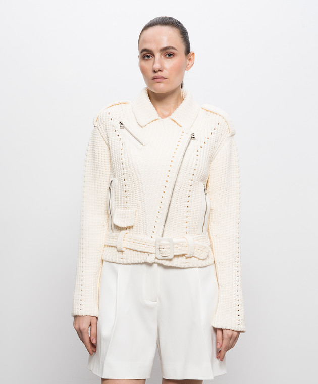 Ermanno Scervino Кардиган цвета айвори в стиле косухи D485I301RXY изображение 3