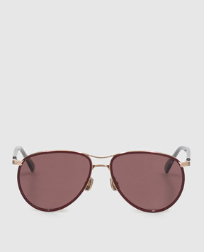 Brunello Cucinelli Бордовые солнцезащитные очки MOCMULTS50