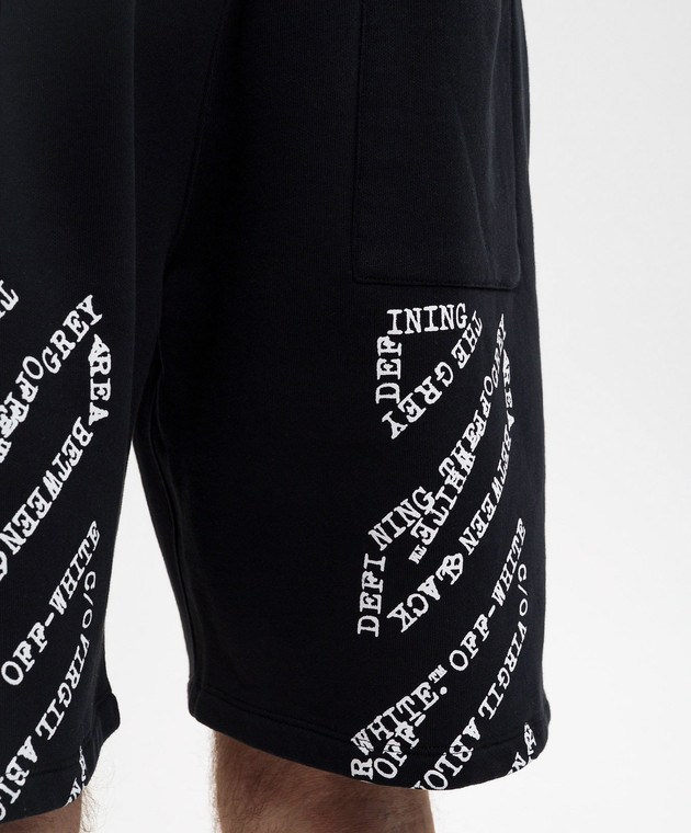 Off-White Чорні шорти з принтом логотипа 44MCI013S26F007 зображення 5