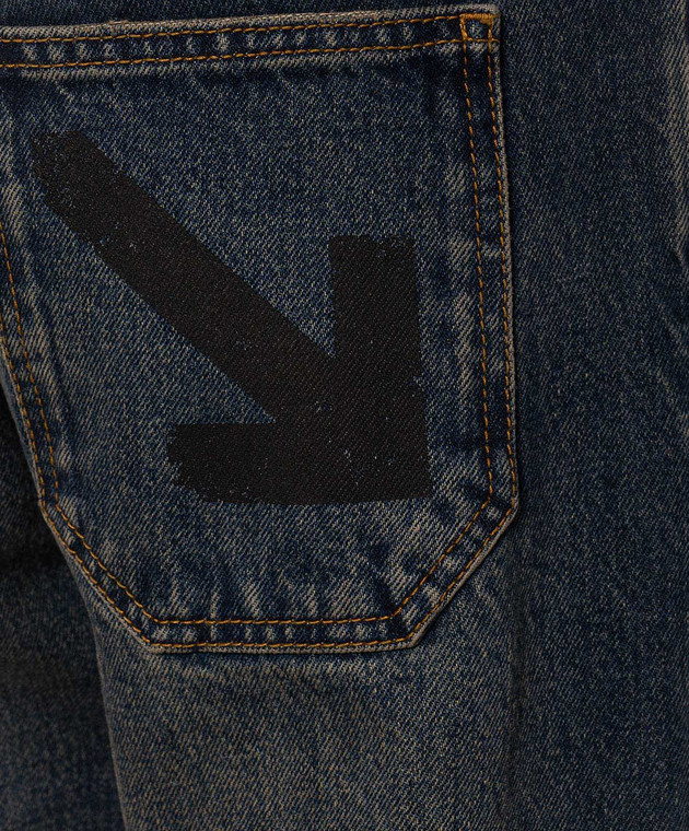 Off-White Сині джинси з принтом 44MYA18JF26D005 зображення 5