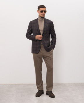Canali Коричневі штани з вовни AN04763U97003