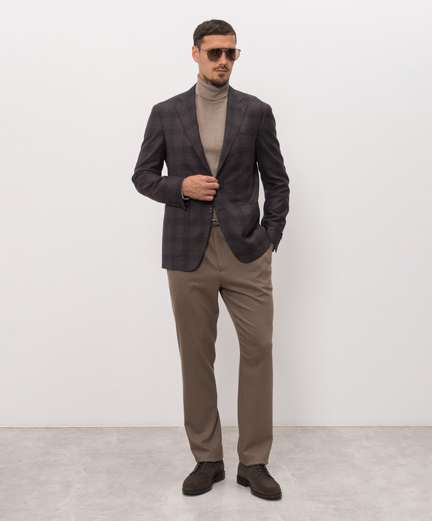 Canali Коричневі штани з вовни AN04763U97003 зображення 2