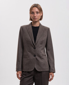Kiton Коричневий жакет з кашеміру в клітинку D23501K0574I