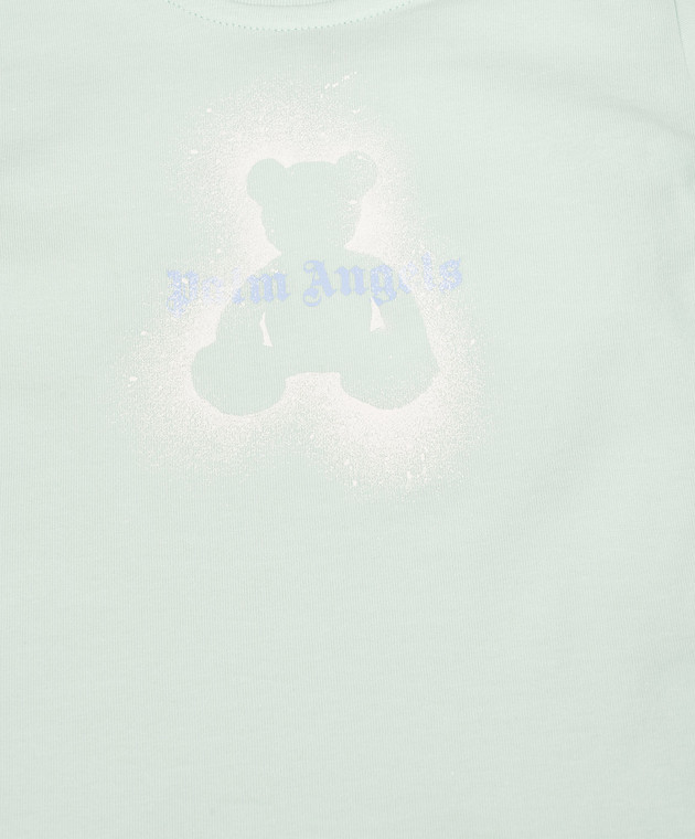 Palm Angels Дитяча зелена футболка з принтом Spray Bear PBXB001S26JER001 зображення 3