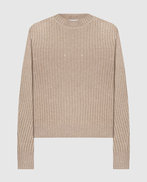 Brunello Cucinelli Бежевий светр з кашеміру та вовни MBM753500P