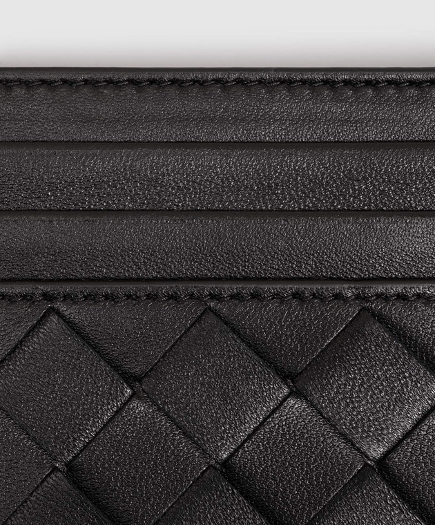 Bottega Veneta Чорний шкіряний картхолдер Intrecciato 796324VCPP3 зображення 3