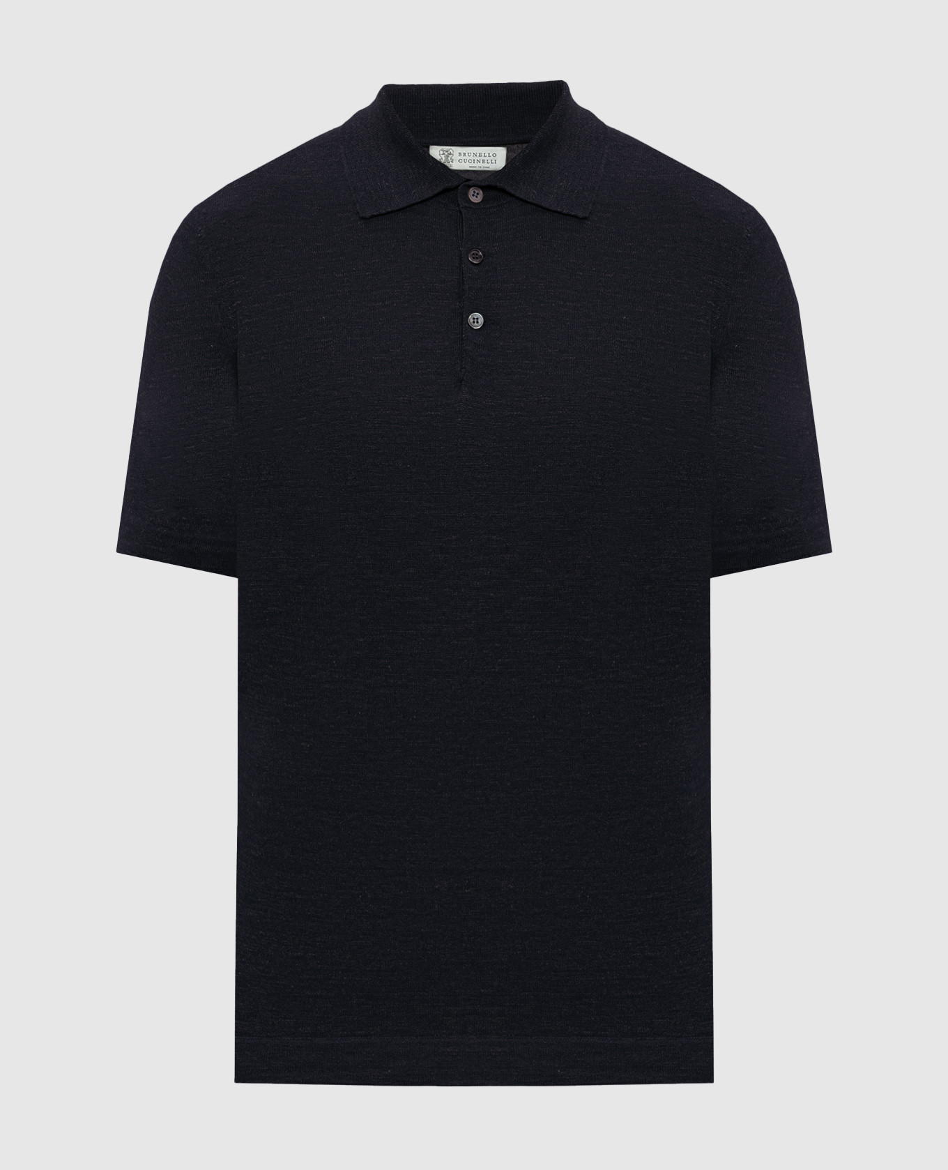 Серое поло с шелком