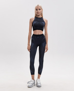 Off-White Синій топ з візерунком логотипа 2FA00401T