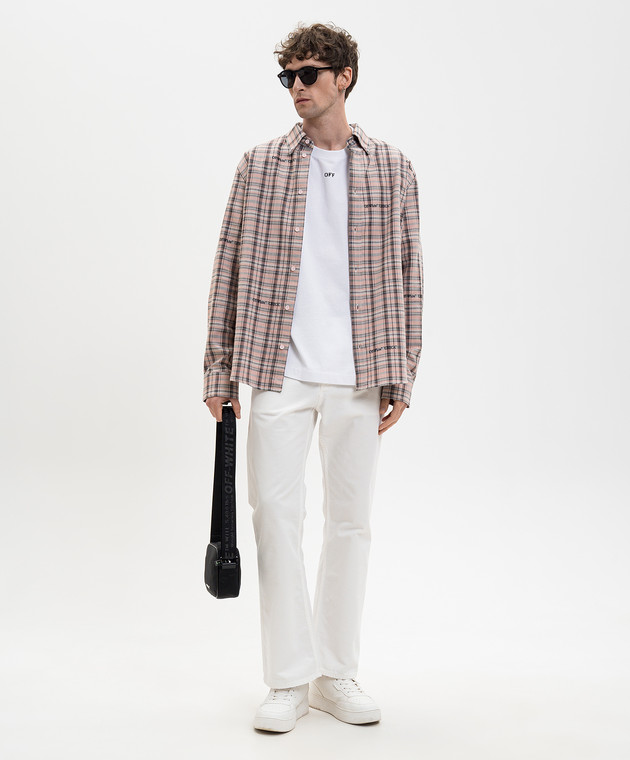 Off-White Белая футболка с эмблемой 3D Spray Arrow 44MAA120S26J00I изображение 2