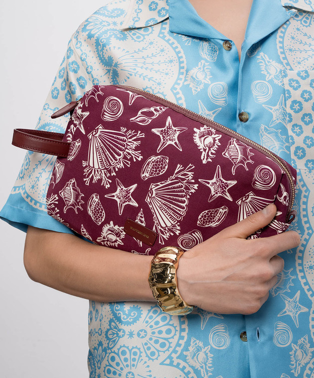 MANTERO 1902 Бордова косметичка Brenda з льоном 1083F0018G00880 зображення 2