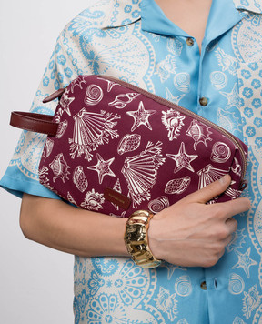 MANTERO 1902 Бордова косметичка Brenda з льоном 1083F0018G00880