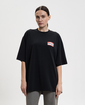 Vetements Черная футболка с принтом ME76TR228Bw